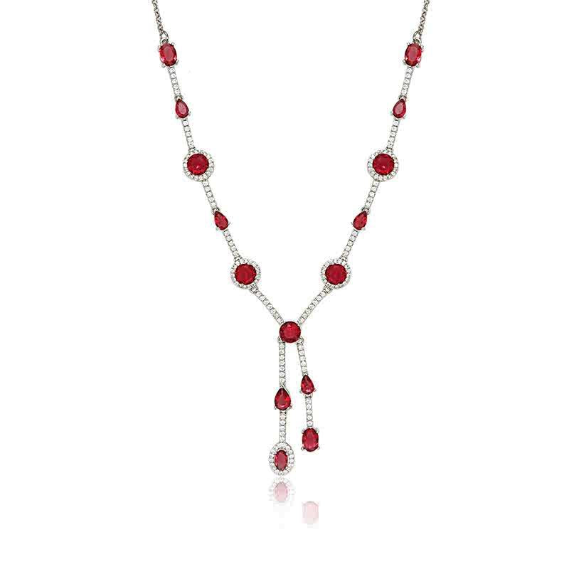 Collier en zircon rouge