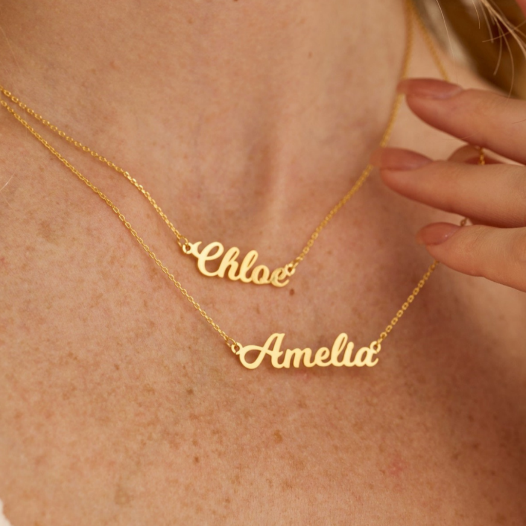 Golden Custom letter necklace, exclusive to your romantic imprint(After placing the order, send the customization information to customer service, which takes about 12 working days)