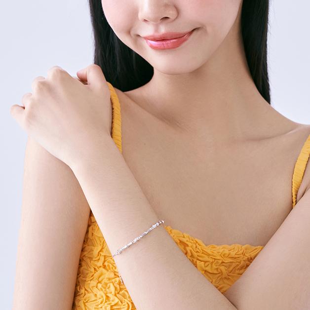 Silver bamboo bracelet: The perfect combination of toughness and elegance（19.5cm）