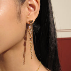 Braided color-matching chain tassel earrings - add to your charm