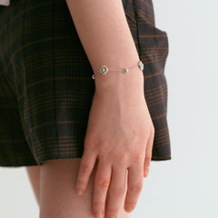 Brushed camellia bracelet: Elegant flower between the wrist