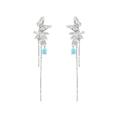 Butterfly tassel flower earrings: Light beauty, jump in the ear