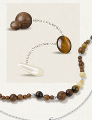 Rosewood tiger's Eye Stone necklace: a talisman of natural beauty