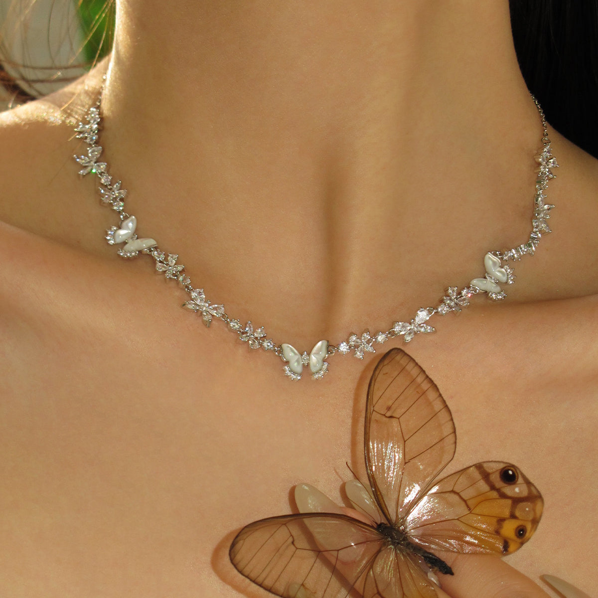 Dream wings, elegant choice - Bulgari white Fritillary butterfly necklace