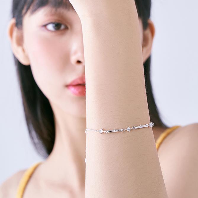 Silver bamboo bracelet: The perfect combination of toughness and elegance（19.5cm）