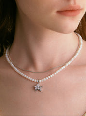 Language of the Stars: Fritillary beaded star necklace