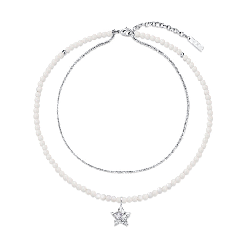 Language of the Stars: Fritillary beaded star necklace