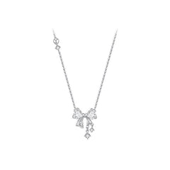 Princess on the run bow necklace: Heart knot into a butterfly dance