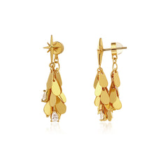 Bright stars, ears blooming - eight-pointed star tassel earrings