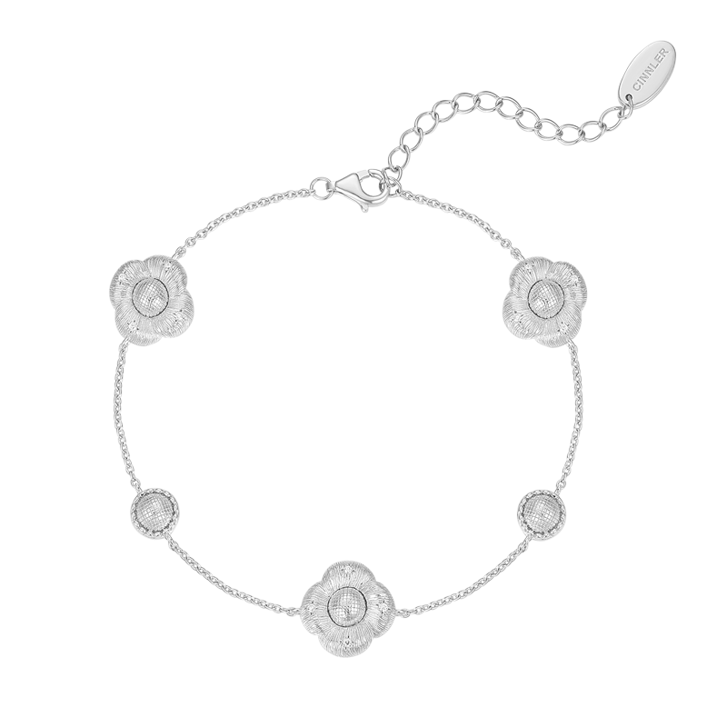 Brushed camellia bracelet: Elegant flower between the wrist