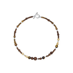 Rosewood tiger's Eye Stone necklace: a talisman of natural beauty